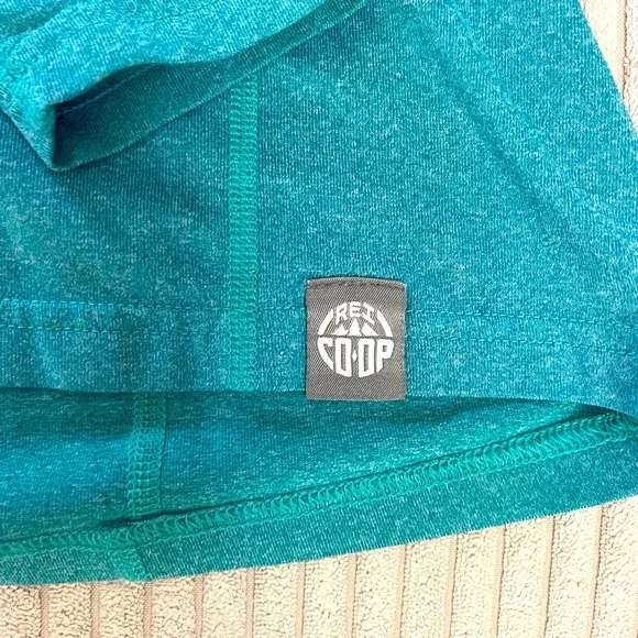 REI Co Op Tea Turquoise Blue Green Quarter Zip Pullover Lightweight Base Layer - Picture 2 of 2